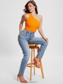 GUESS γυναίκες τζιν μαμά οικολογικό κωνικό θέατρο ενδύματα J46DJ1