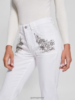 GUESS γυναίκες τζιν μποτάκι rayna καθαρό λευκό multi ενδύματα J46DJ156