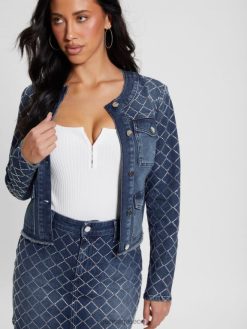 GUESS γυναίκες τζιν μπουφάν larissa diamond φυσώντας ωκεανός ενδύματα J46DJ29