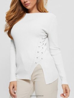 GUESS γυναίκες τοπ πουλόβερ με στρογγυλή λαιμόκοψη λευκή κρέμα ενδύματα J46DJ1613