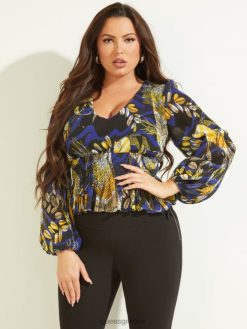 GUESS γυναίκες τοπ sonora τύπωμα υδροχόου ενδύματα J46DJ1236