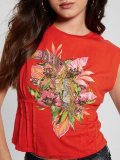 GUESS γυναίκες τροπικό μπλουζάκι κορσέ g539 ενδύματα J46DJ1021