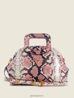 GUESS γυναίκες τσάντα από δέρμα φιδιού errin μικρό πλαίσιο ροζ πύθωνας σακούλες J46DJ2977