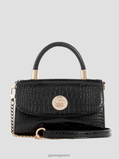 GUESS γυναίκες τσάντα με λαβή βράχου μαύρο φλοράλ στάμπα σακούλες J46DJ2787