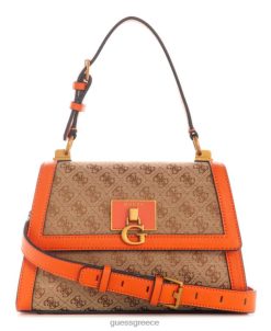 GUESS γυναίκες τσάντα με λογότυπο stephi jacquard επάνω στο χερούλι πορτοκάλι σακούλες J46DJ2986