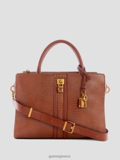 GUESS γυναίκες τσάντα τσάντα ελίτ κοινωνίας με υφή ginevra κονιάκ σακούλες J46DJ2835