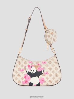 GUESS γυναίκες τσάντα ώμου art graffiti panda πλύσιμο φορτιστή σακούλες J46DJ3055