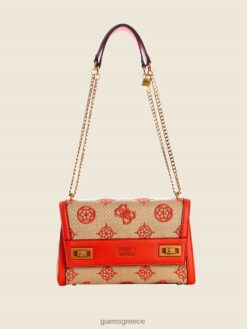 GUESS γυναίκες τσάντα ώμου με πτερύγια katey φυσικό/φλόγα σακούλες J46DJ2995