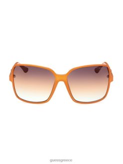 GUESS γυναίκες υπερμεγέθη τετράγωνα γυαλιά ηλίου με λογότυπο νέον πορτοκαλί αξεσουάρ J46DJ3719
