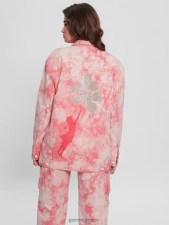 GUESS γυναίκες υπερμεγέθη τζιν μπουφάν πρωινή ροζ γραβάτα ενδύματα J46DJ216