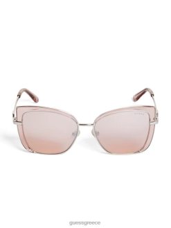 GUESS γυναίκες φιμέ γυαλιά ηλίου cat-eye γυαλιστερό ροζ/μπορντό mir αξεσουάρ J46DJ3693