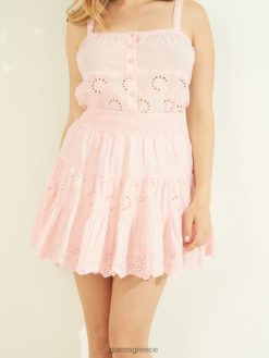 GUESS γυναίκες φούστα hesper ροζ τριαντάφυλλα πολυ ενδύματα J46DJ2420