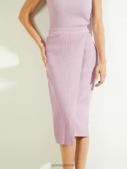 GUESS γυναίκες φούστα yvette πουλόβερ λιλά λιλά ενδύματα J46DJ2455