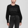 GUESS γυναίκες φούτερ με λογότυπο estelle μαύρος ενδύματα J46DJ1659