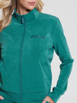 GUESS γυναίκες φούτερ euphemia με φερμουάρ μπλε του σκαραβαίου ενδύματα J46DJ1919