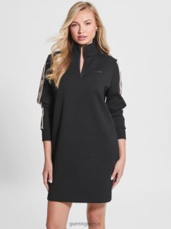 GUESS γυναίκες Φόρεμα με λογότυπο eco britney με ταινία μαύρος ενδύματα J46DJ726