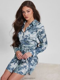 GUESS γυναίκες Φόρεμα με eco alya printed πορσελάνη floral print bl ενδύματα J46DJ740