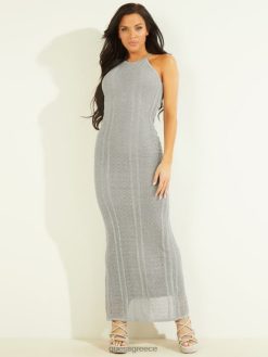 GUESS γυναίκες Φόρεμα πουλόβερ ramona pointelle ασημί πολυ ενδύματα J46DJ625