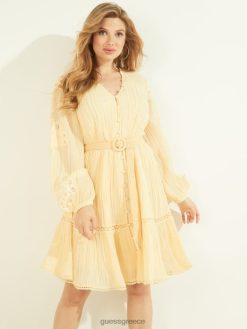 GUESS γυναίκες φόρεμα eco arita ελαφρώς ροδακινί πολυ ενδύματα J46DJ899