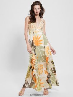 GUESS γυναίκες Φόρεμα eco serena εκτύπωση μορφής φυλλώματος ενδύματα J46DJ415