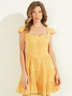 GUESS γυναίκες Φόρεμα eco Sophia νιφάδα χρυσού πολυ ενδύματα J46DJ914