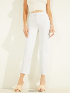 GUESS γυναίκες Ψηλό ίσιο τζιν του 1981 καθαρό λευκό ενδύματα J46DJ191