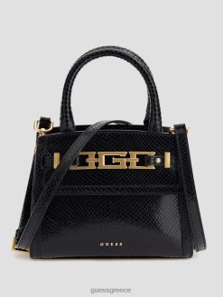 GUESS γυναίκες Cristina μικρό δερμάτινο τσαντάκι μαύρο φλοράλ στάμπα σακούλες J46DJ2882