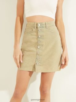 GUESS γυναίκες cube midi φούστα χρώμα κύβος κίτρινο ενδύματα J46DJ114