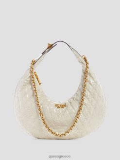 GUESS γυναίκες Dema καπιτονέ hobo bag άσπρο σακούλες J46DJ2999