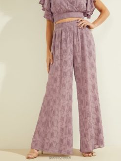 GUESS γυναίκες dexie κεντητό παντελόνι palazzo vanda orchid multi ενδύματα J46DJ2293