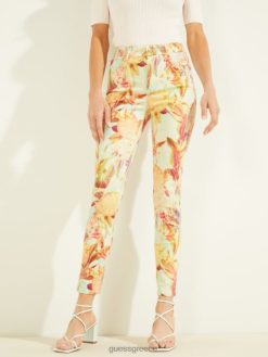 GUESS γυναίκες eco 1981 ζωγραφισμένο φλοράλ στενό τζιν εκτύπωση miraflores ενδύματα J46DJ196