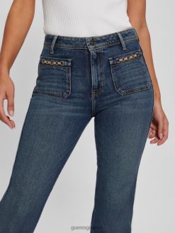 GUESS γυναίκες eco 1981 ψηλό ίσιο τζιν κουποντ γαλάζιο ενδύματα J46DJ59