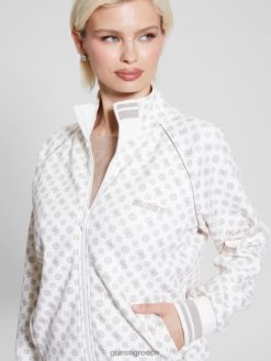GUESS γυναίκες eco aggie φούτερ με φερμουάρ aop ολόγραμμα γάλακτος ενδύματα J46DJ1742