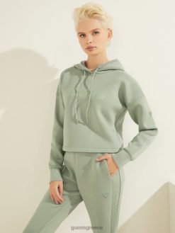 GUESS γυναίκες eco allie scuba hoodie πράσινη σάλβια ενδύματα J46DJ2501