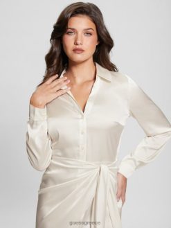 GUESS γυναίκες eco alya φόρεμα λευκή κρέμα ενδύματα J46DJ584