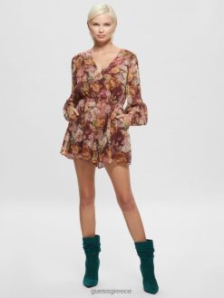 GUESS γυναίκες eco candis εμπριμέ romper εκτύπωση ψηφιακής ταπισερί ma ενδύματα J46DJ766