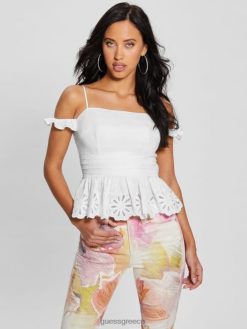 GUESS γυναίκες eco κρύο μπλουζάκι devi ώμου καθαρό λευκό ενδύματα J46DJ923