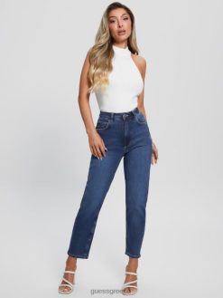GUESS γυναίκες eco σκούρο indigo μαμά τζιν rt λόγους ενδύματα J46DJ40