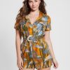 GUESS γυναίκες eco cindy romper από λινό πηλός μπατίκ τούκαν ενδύματα J46DJ331