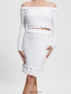 GUESS γυναίκες eco deeta pointelle φούστα καθαρό λευκό ενδύματα J46DJ2027