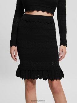 GUESS γυναίκες eco deeta pointelle φούστα μαύρος ενδύματα J46DJ2362