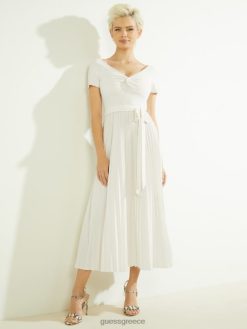 GUESS γυναίκες eco erynn ζωσμένο φόρεμα λευκή κρέμα ενδύματα J46DJ789