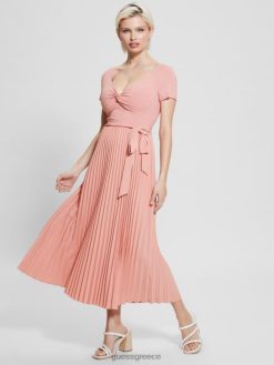 GUESS γυναίκες eco erynn ζωσμένο φόρεμα μεσοκαλοκαιρινό τριαντάφυλλο ενδύματα J46DJ294