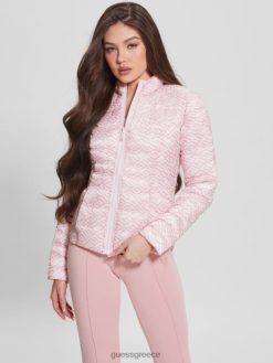 GUESS γυναίκες eco janis αναστρέψιμο μπουφάν χαμηλών τόνων ροζ ενδύματα J46DJ1984