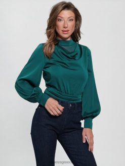 GUESS γυναίκες eco katie mock λαιμόκοψη κορμάκι βασιλικό γαλαζοπράσινο ενδύματα J46DJ1192