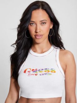 GUESS γυναίκες eco love tank top καθαρό λευκό ενδύματα J46DJ1054