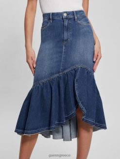 GUESS γυναίκες eco marinella τζιν φούστα διαφώτιση σκοτάδι ενδύματα J46DJ42