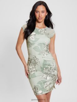 GUESS γυναίκες Eco ottavia tailored φόρεμα στάμπα ζούγκλας με σκονισμένη φτέρη ενδύματα J46DJ312