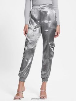 GUESS γυναίκες eco soundwave σατέν cargo παντελόνι μεταλλικός ενδύματα J46DJ2175