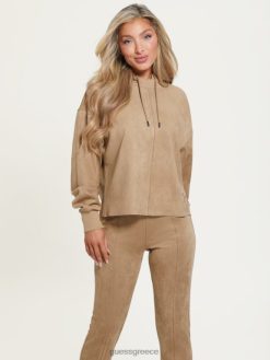 GUESS γυναίκες eco zorina καστόρι με κουκούλα υδρόγειο μπεζ ενδύματα J46DJ1864
